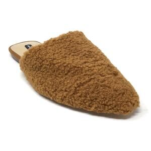 Nine West Furzy Women's Size 7 Brown Faux Fur Winter Slides Slip-On Shoes